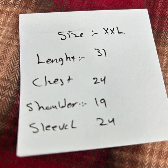 Frye & Co. Men's Long Sleeve Flannel Shirts Size XXL Red Plaid Western Shirt - Picture 12 of 13